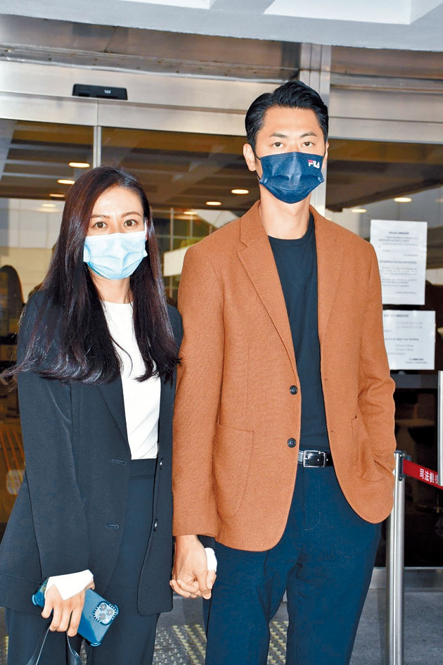 女艺人江若琳与丈夫。