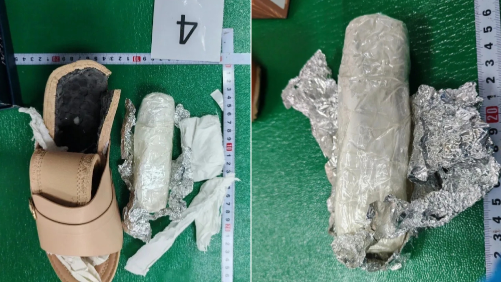 厚底女裝涼鞋藏玄機，白雲機場海關包裹檢1.4公斤海洛英。