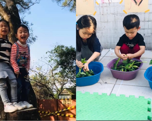 Vivian在疫情初期帶子女跟朋友進行活動。