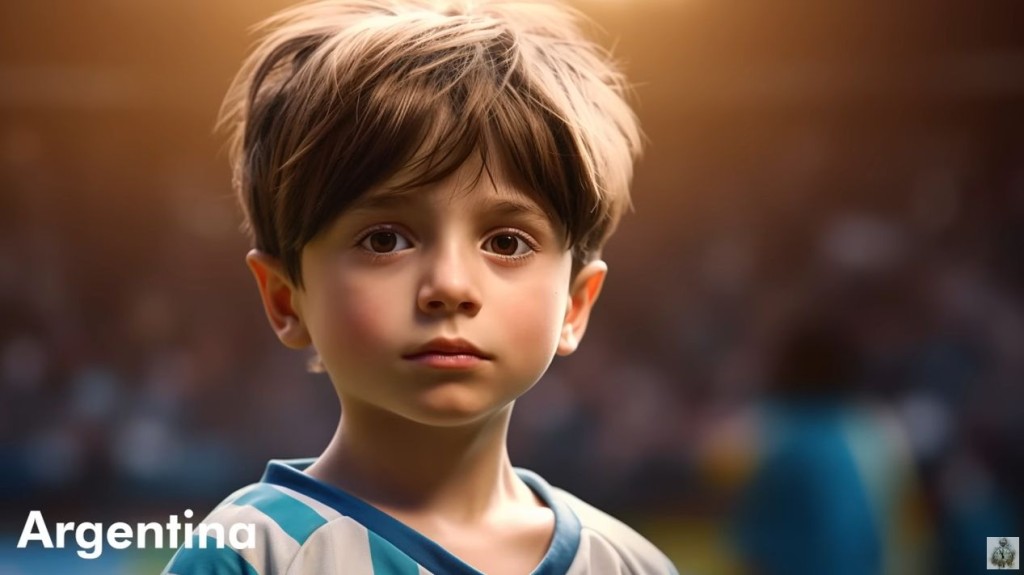 阿根廷，根本足球神童小帥弟就是長這樣啊！！！ （圖片來源：Youtube@Time Machine AI）
