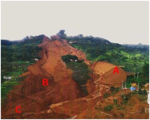 貴州滑坡現場危險地點。網圖 