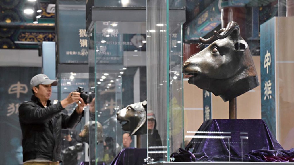 流失海外多年的圓明園獸首銅像回歸中國後展出