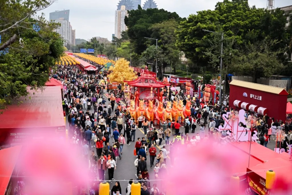 深圳愛國路迎春花市開幕，人山人海。微信@深圳大件事