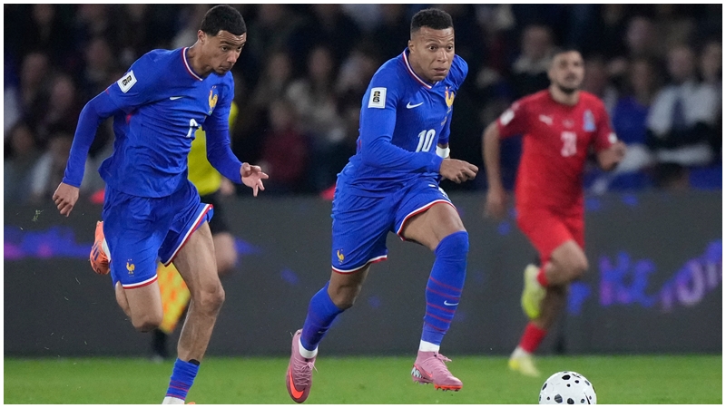 基利安麦巴比不论在球会或国家队的入球数字皆达场均1球。AP