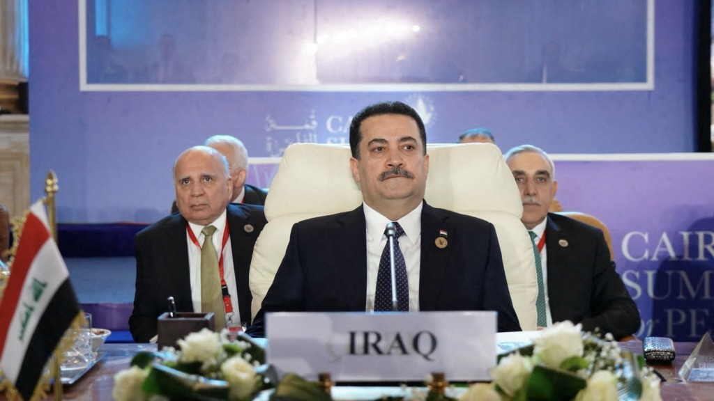伊拉克總理蘇丹尼出席開羅和平峰會 。 路透社