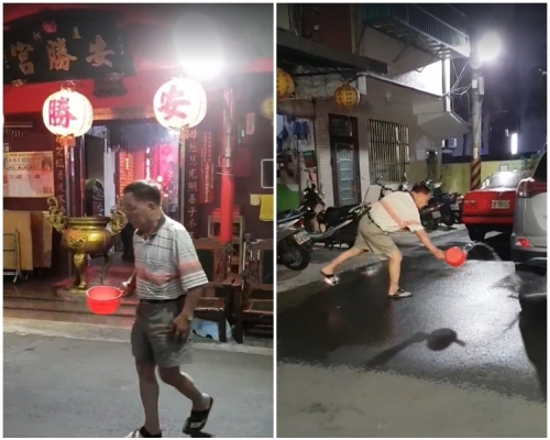 廟方職員疑用熱水驅趕流浪貓。網圖
