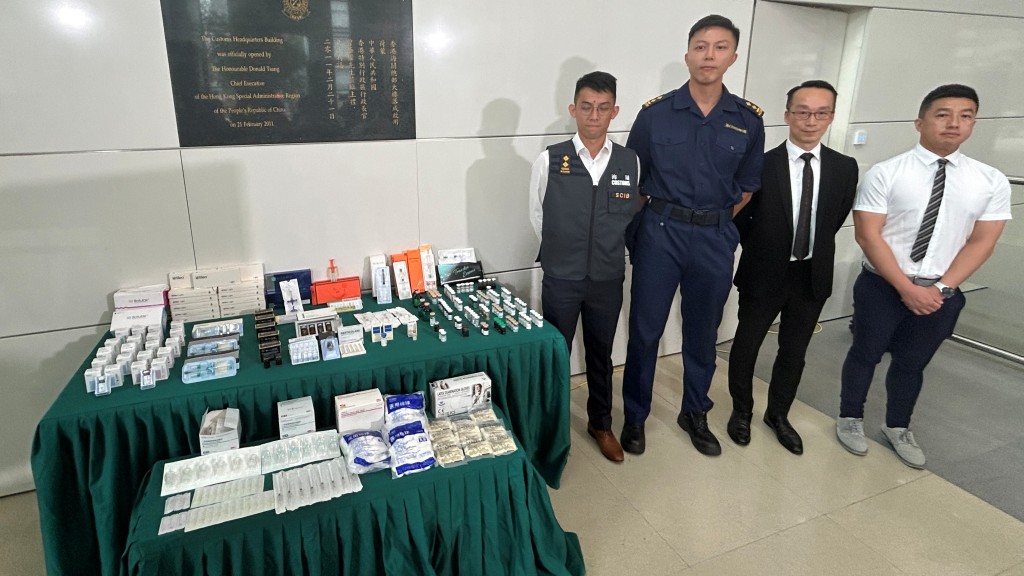 海關破非法輸入及受管制針劑案。林思明攝