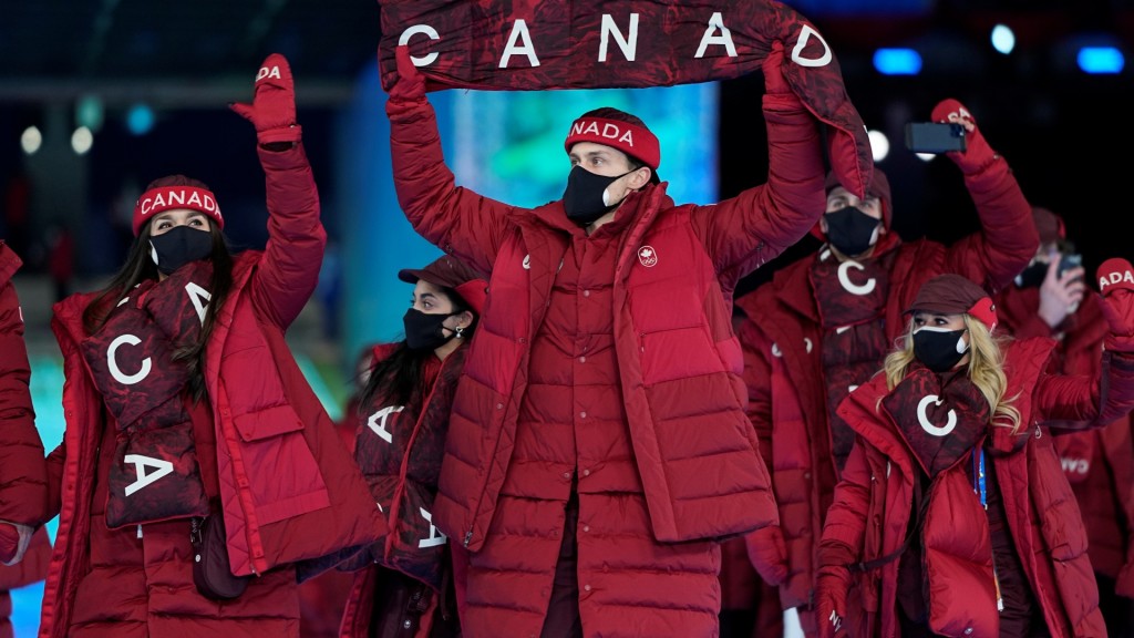 加拿大所穿的羽絨褸以紅色為主調。AP