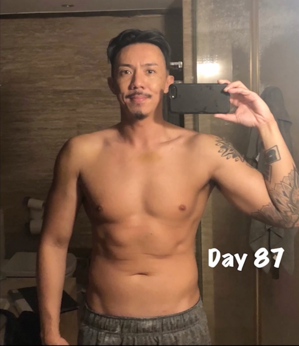 Day 87阿聰的身形。 Day 87阿聰的身形。