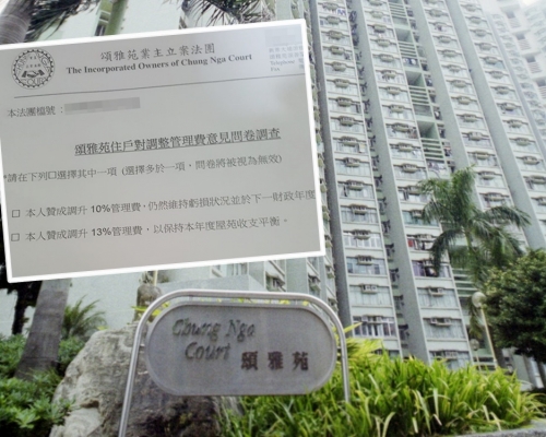 頌雅苑擬加管理費惹討論。