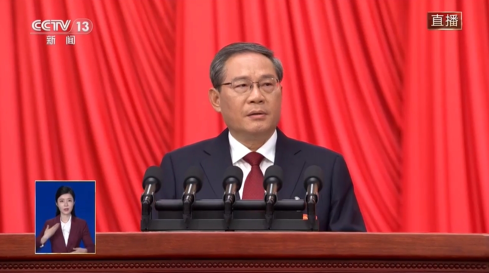 全国人大会议今日开幕。央视截图