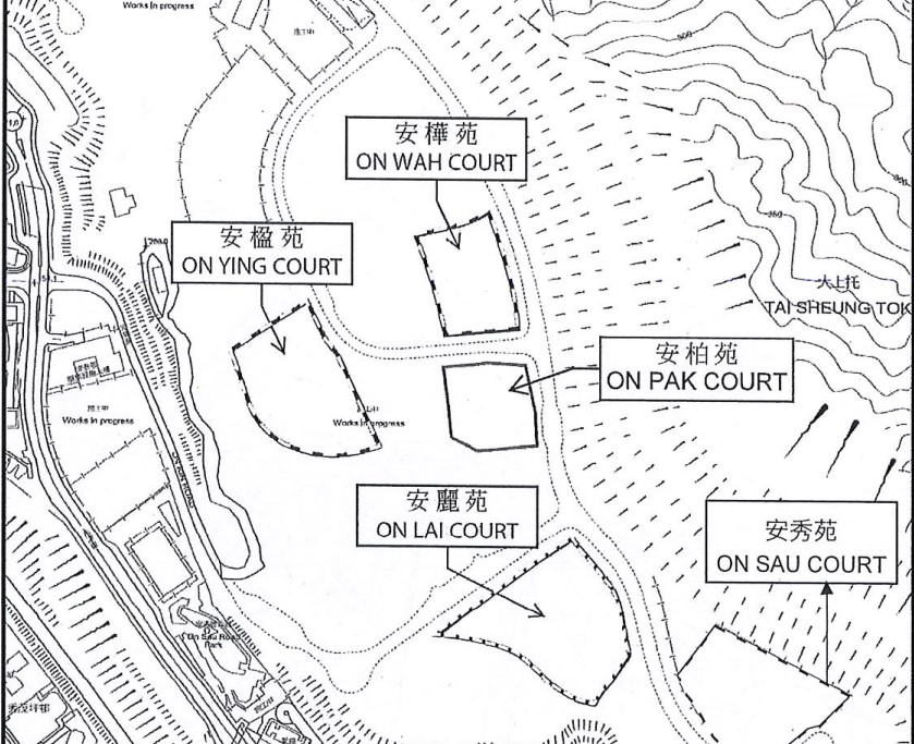 安柏苑被上期居屋安桦苑、安楹苑及安丽苑包围，景观或因而受限。房委会文件截图