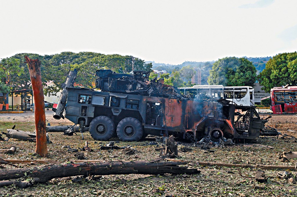 位於委內瑞拉首都加拉加斯的拉卡洛塔空軍基地，可見被美軍空襲摧毀的防空設備。