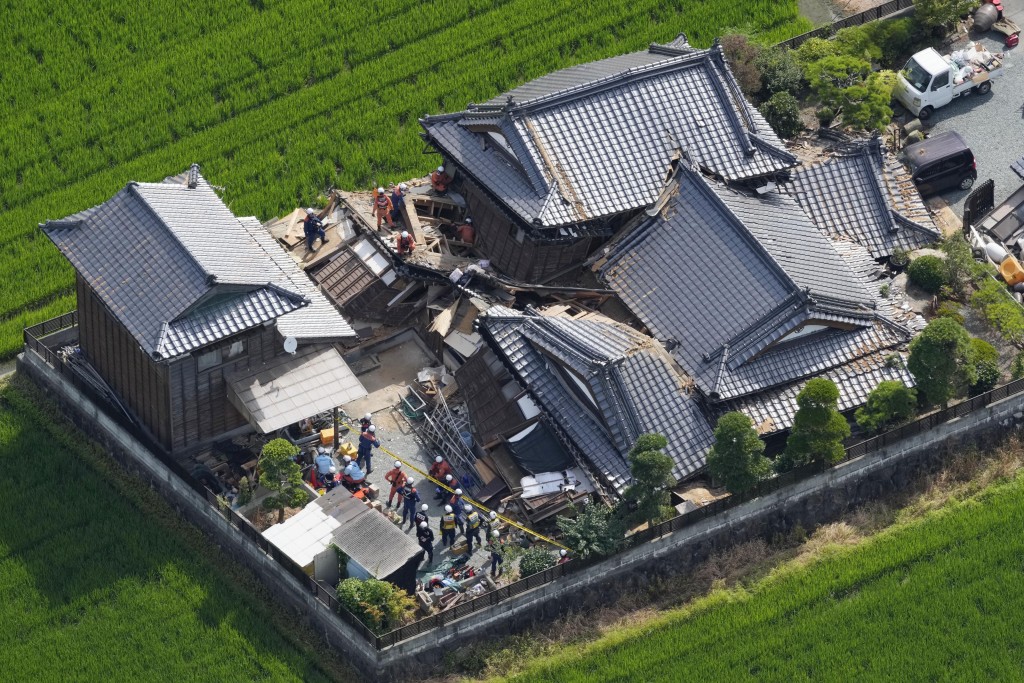 熊本县7.1级地震，造成巨大破坏。美联社