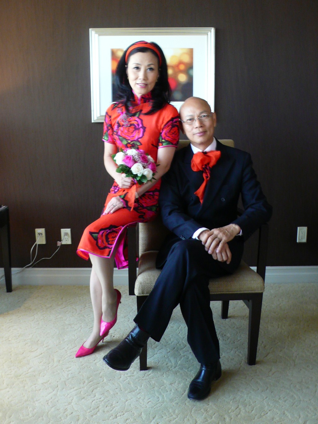 汪明荃和罗家英在2009年5月2日于美国拉斯维加斯注册结婚。