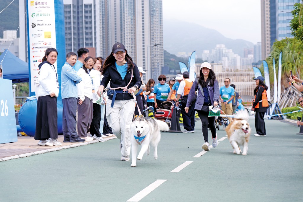 1公里宠物跑获近百宠物参与。