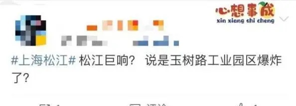 上海网民留言指昨夜松江区发生巨响。