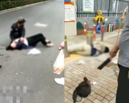 江蘇蘇州一名男子當街斬人,致1死4傷。 影片截圖