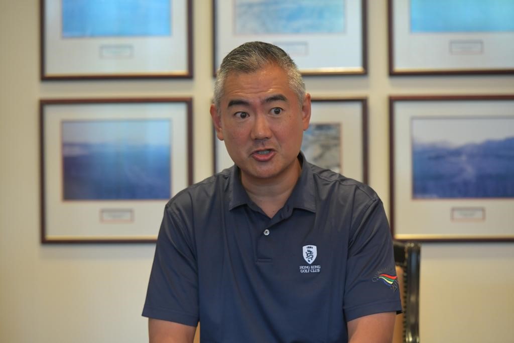 香港哥尔夫球会会长郭永亮今日（23日）下午3时在深水湾球场会见传媒。资料图片