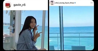 金佳彬自貼合照才引起網民搜出與T.O.P共同點。