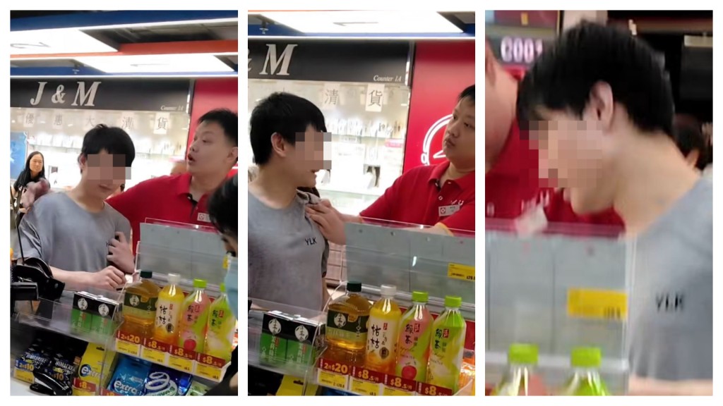 灰衫男涉在OK便利店盜竊，當場被職員逮獲。網圖