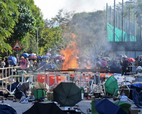 中大前年爆發激烈衝突事件。資料圖片