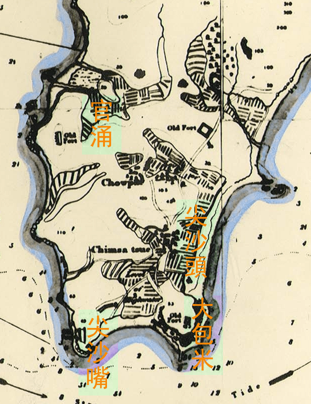 官涌附近地圖(1845年) 官涌附近地圖(1845年)