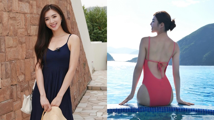 梁凱晴為宣傳節目晒出水著靚相。