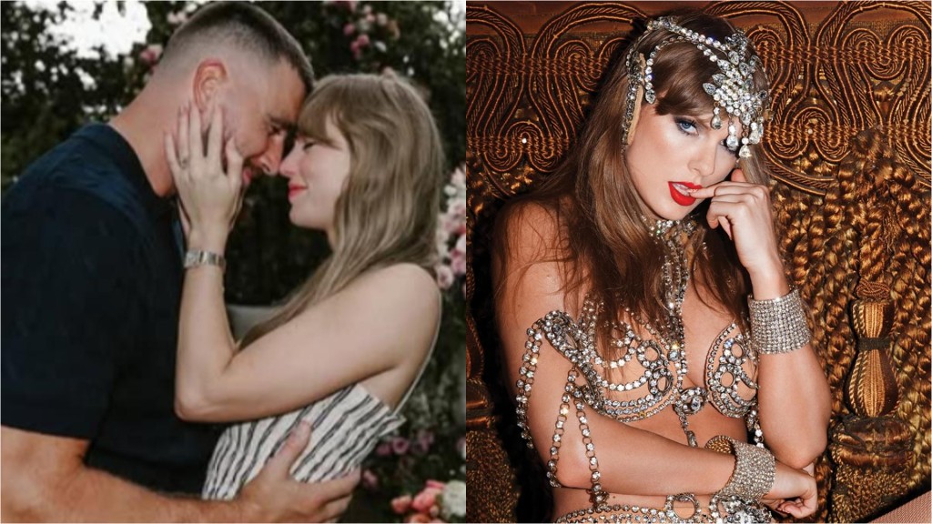 Taylor Swift泰勒絲宣布結婚甜爆晒巨鑽 與未婚夫NFL球星凱爾西頻放閃