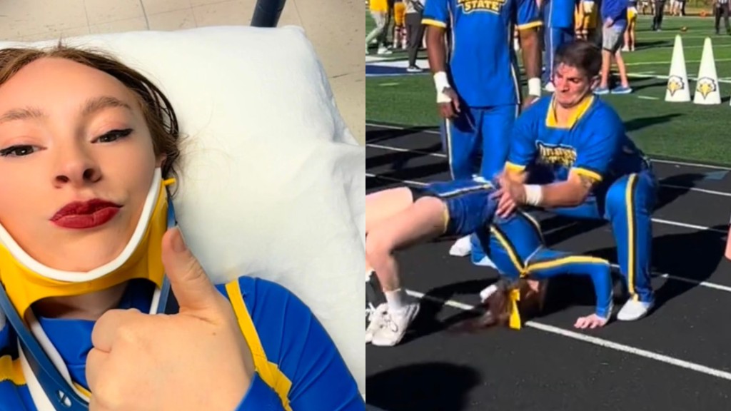 啦啦隊長後空翻失誤 當眾頭撼地「撞斷頸」奇迹無事