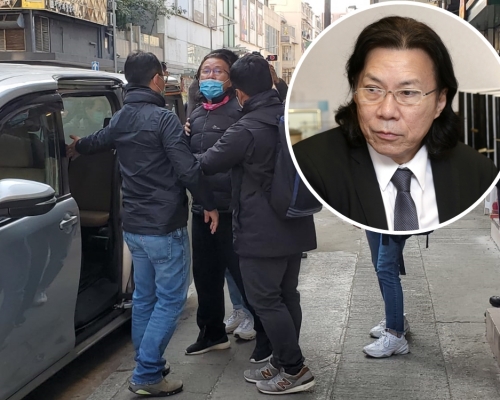 黃國桐由警車押往他位於九龍城的議員辦事處進行蒐證。
