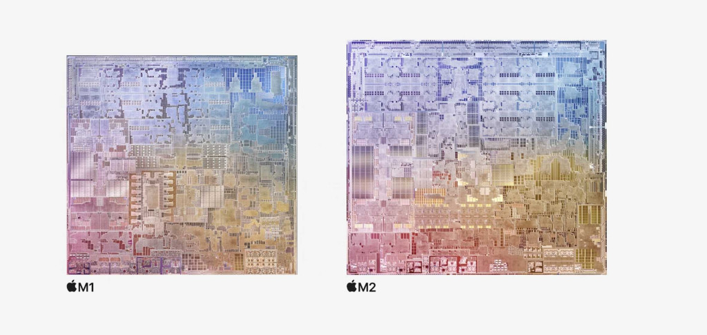 新一代M2晶片的CPU或GPU效能比M1分別有18%及35%提升。