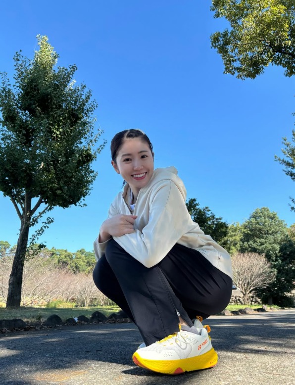 2024年巴黎奥运羽毛球女子双打铜牌得主“羽毛球女神”志田千阳。IG/@_chiharushida_