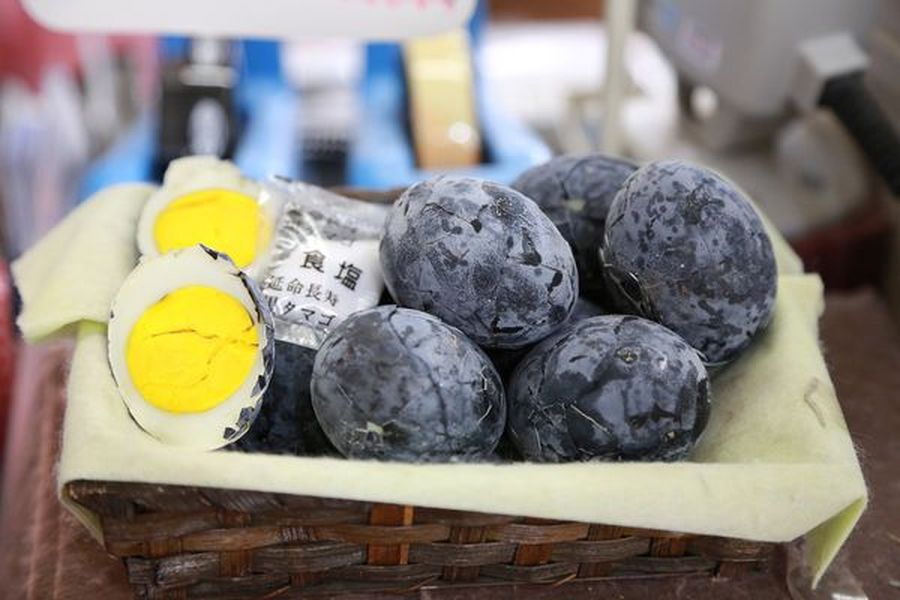 大涌谷名產「黑蛋」相傳能延年益壽。網圖