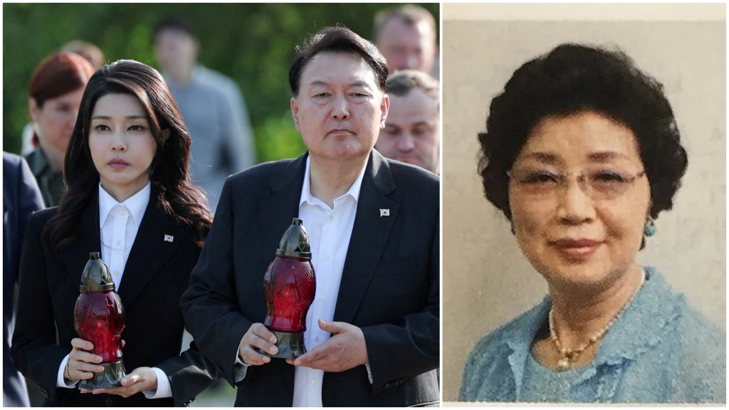 尹錫悅及夫人(左)及崔恩順(右)。