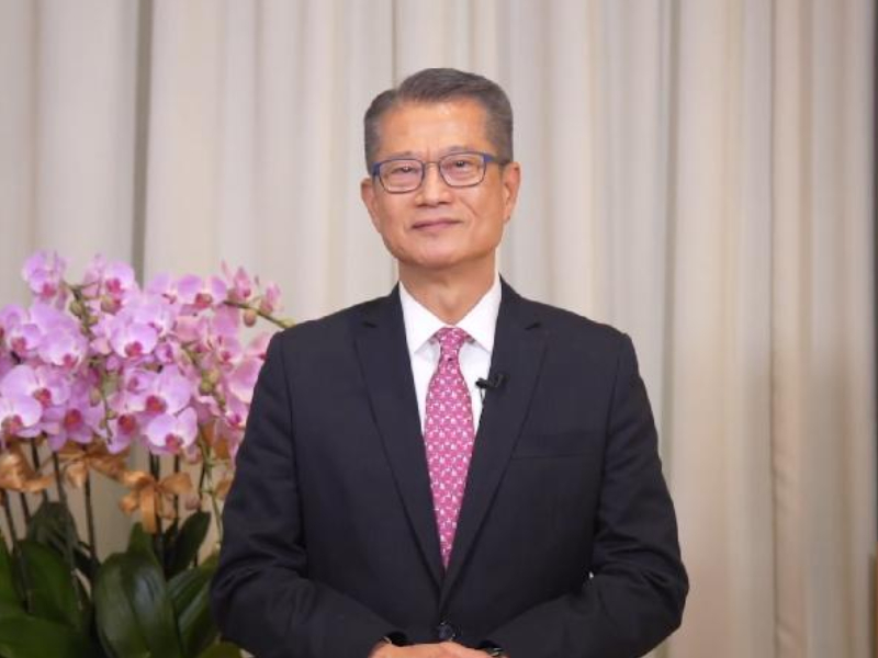 財政司司長陳茂波今早在主論壇發言。政府新聞處