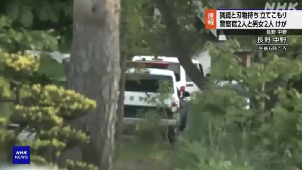日本長野縣發生槍擊案。 NHK截圖
