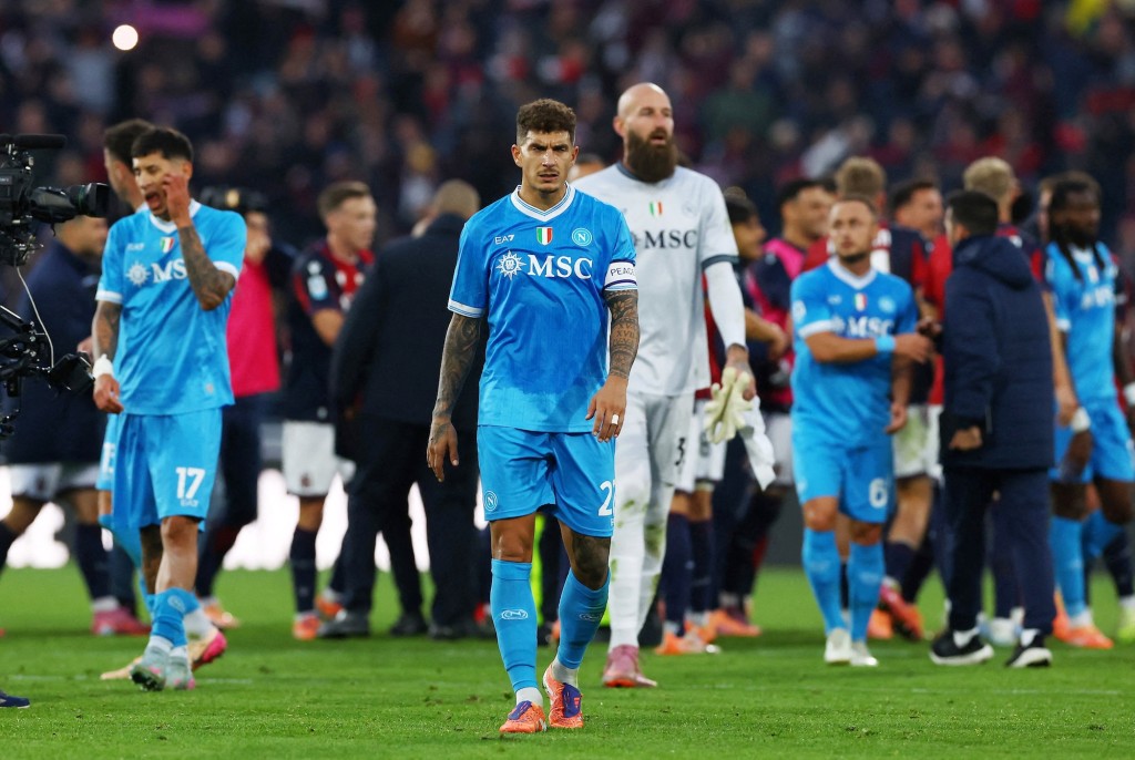 拿玻里失去榜首位置，跌落意甲第4位。路透社