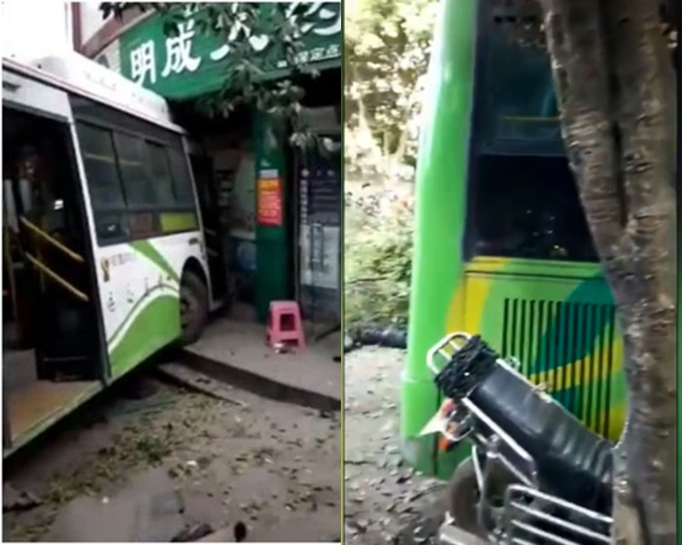 疑有電單車捲入車底。影片截圖