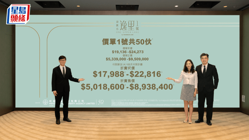 旺角逸里1號首批50伙 每呎2.03萬 入場價約501.8萬