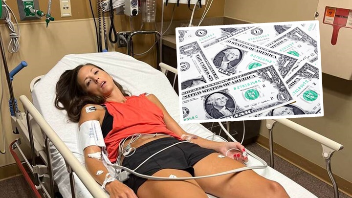 帕森斯日前執到一張1美元鈔票(小圖為iStock示意圖)後麻痺暈倒，須送院治。網上圖片