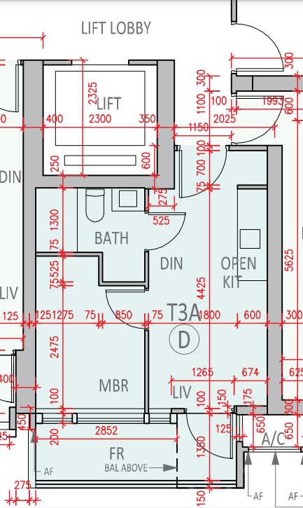 柏傲莊面積最細為3A座7樓D室,面積278方呎,屬1房間隔,另連47呎平台。