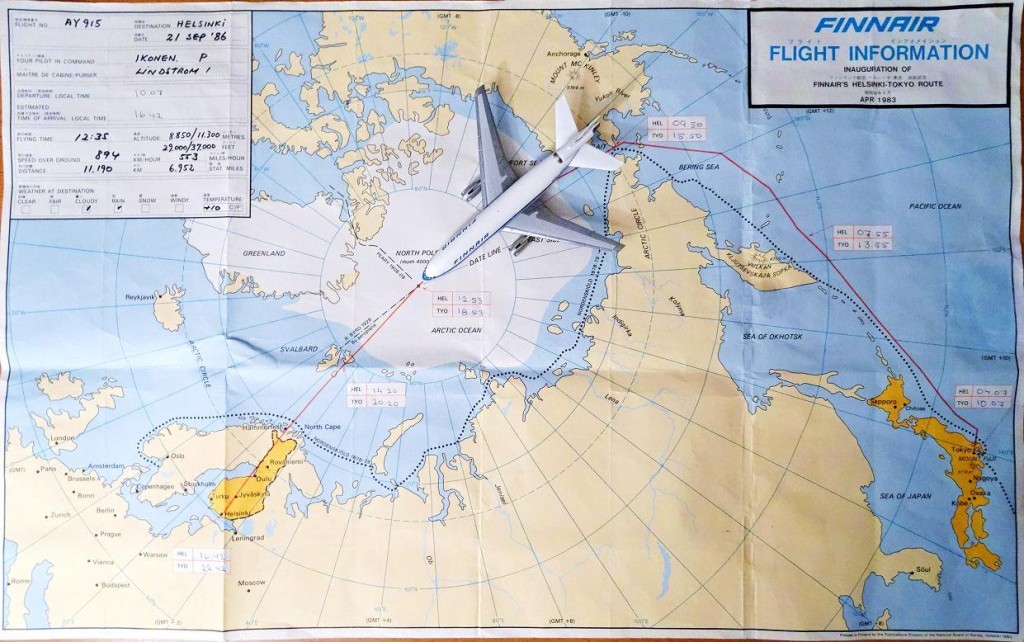 芬兰航空早在1983年已曾飞越北极圈，事隔39年再飞过