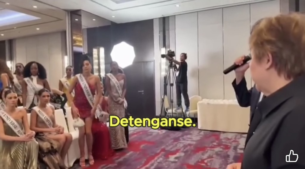 纳瓦特威胁说声援的佳丽都要取消资格。 มงกุฎนางงาม - Beauty Pageant