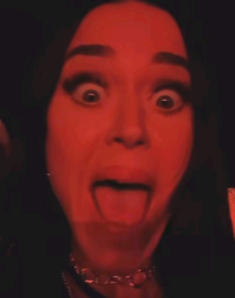片段中可見Katy以幽默手法拍下自己跟着唱《Bad Blood》。