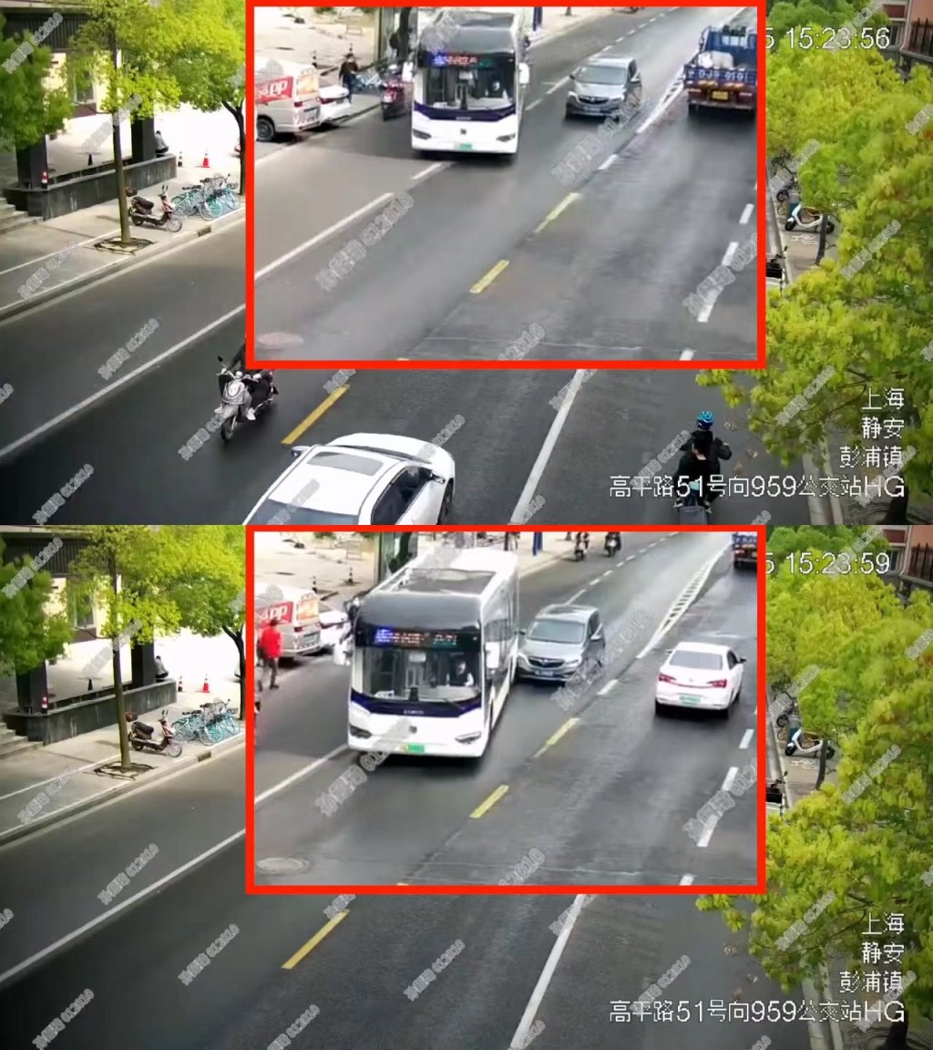 其中一次「碰瓷」發生在上海靜安彭浦鎮，網約車收慢令巴士以為讓路，結果巴士放心轉線時網約車便從後撞上。  上海市公安局