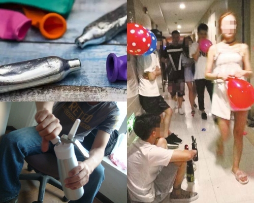 「笑氣」風靡酒吧等娛樂場所，被吸毒者當作毒品的替代品。網上圖片