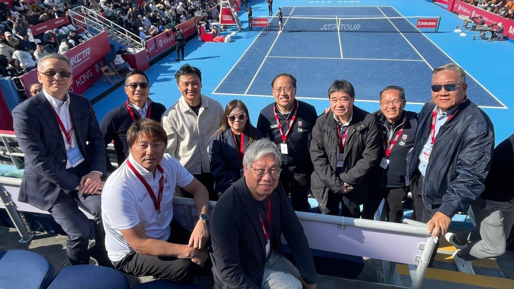 香港網球公開賽｜羅淑佩再到維園為黃澤林打氣。羅淑佩fb