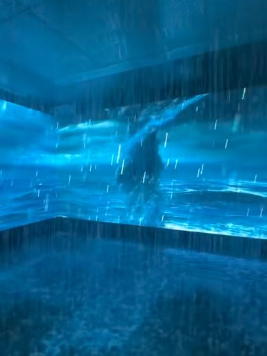 瀋陽有洗浴中心推出暴風雨溫泉，令人如置身恐怖末世。