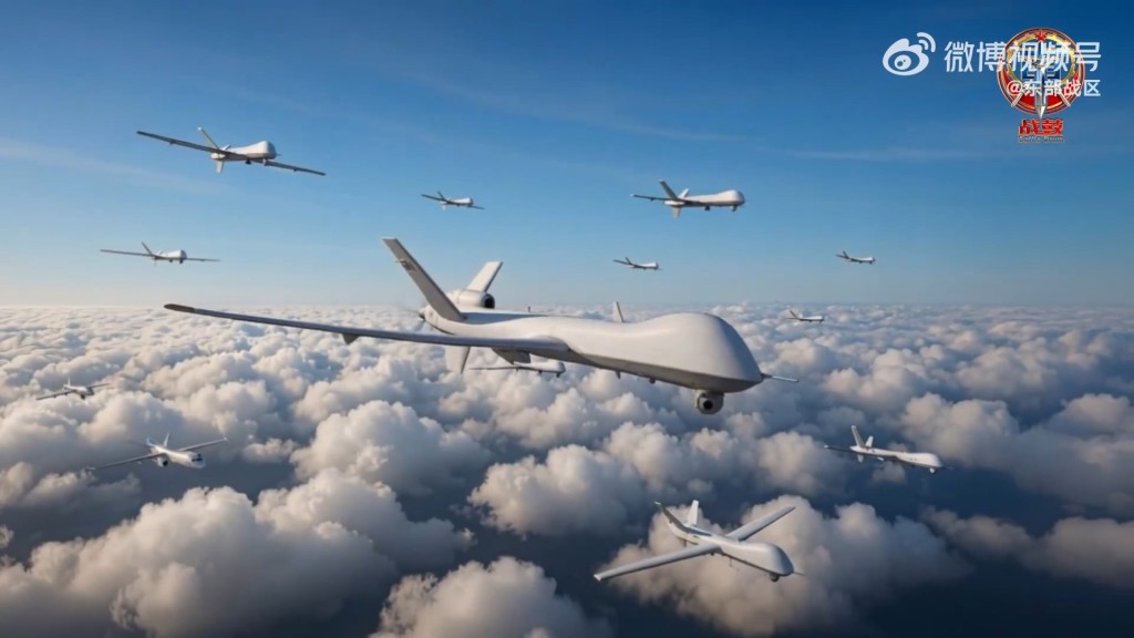 解放军东部战区发布军演人工智能（AI）短片《联武群戈斩‘独’道》。